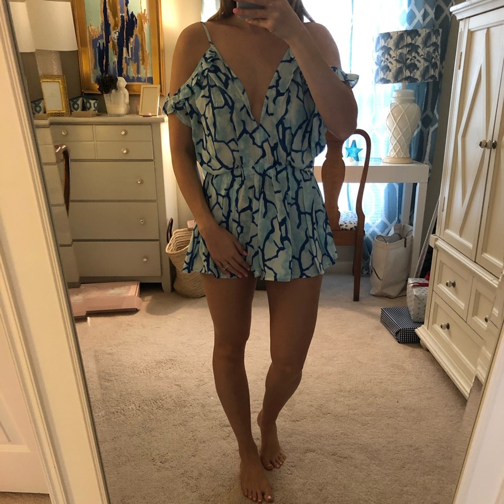 MUST GO! Taking all offers on: Goodnight macaroon blue romper